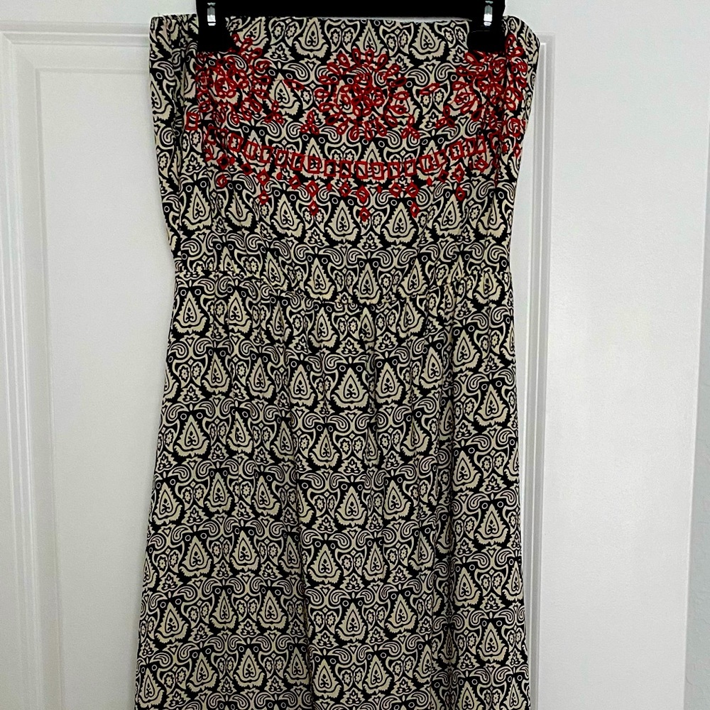 Strapless Maxi Dress Sz M Black & White